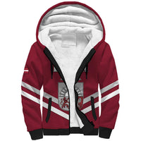 Custom Latvia Ice Hockey 2026 Sherpa Hoodie Never Backs Down