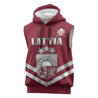 Custom Latvia Ice Hockey 2026 Sleeveless Hoodie Never Backs Down