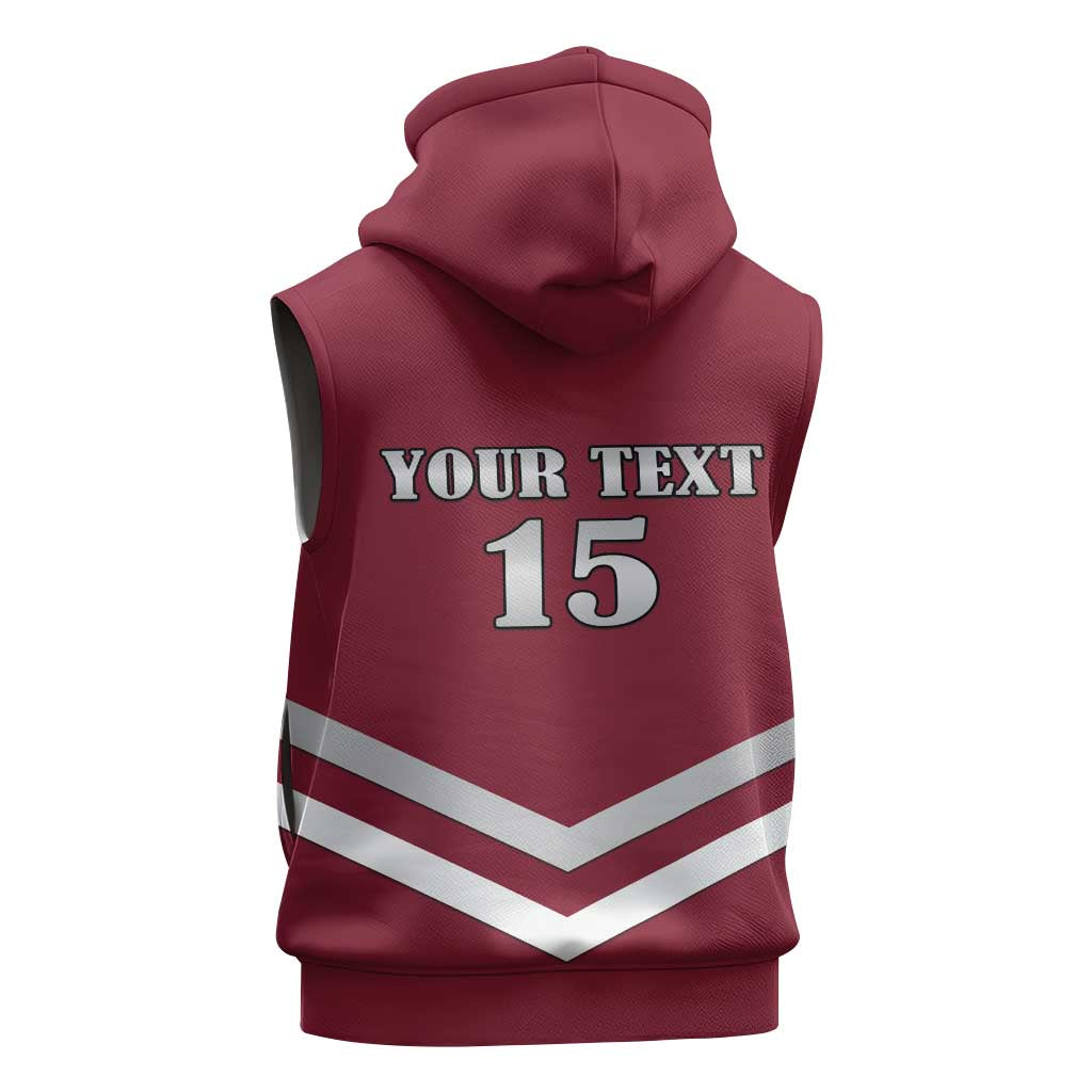 Custom Latvia Ice Hockey 2026 Sleeveless Hoodie Never Backs Down