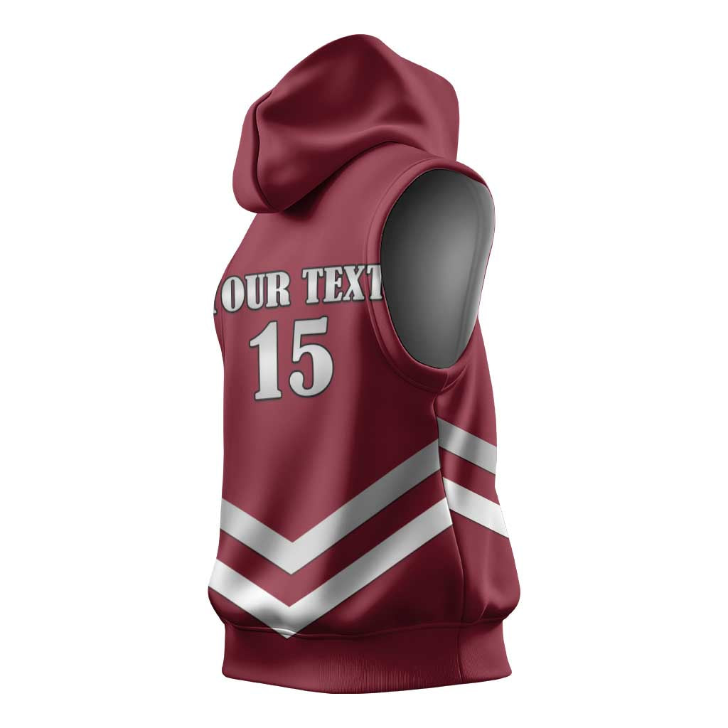 Custom Latvia Ice Hockey 2026 Sleeveless Hoodie Never Backs Down