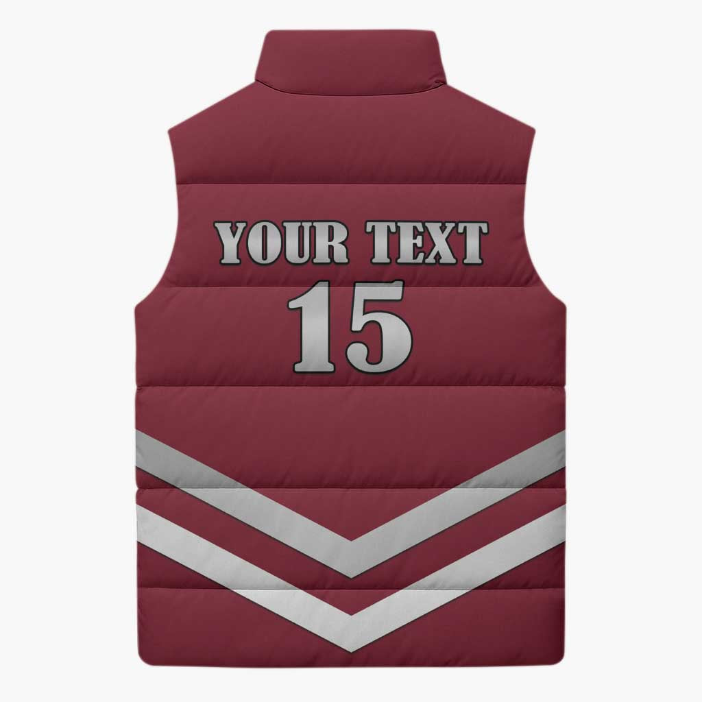 Custom Latvia Ice Hockey 2026 Sleeveless Puffer Jacket Never Backs Down
