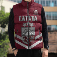 Custom Latvia Ice Hockey 2026 Sleeveless Puffer Jacket Never Backs Down