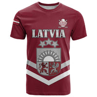 Custom Latvia Ice Hockey 2026 T Shirt Never Backs Down