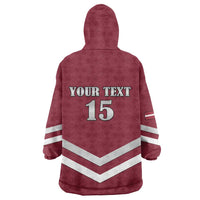 Custom Latvia Ice Hockey 2026 Wearable Blanket Hoodie Never Backs Down