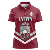 Custom Latvia Ice Hockey 2026 Women Polo Shirt Never Backs Down