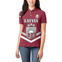 Custom Latvia Ice Hockey 2026 Women Polo Shirt Never Backs Down