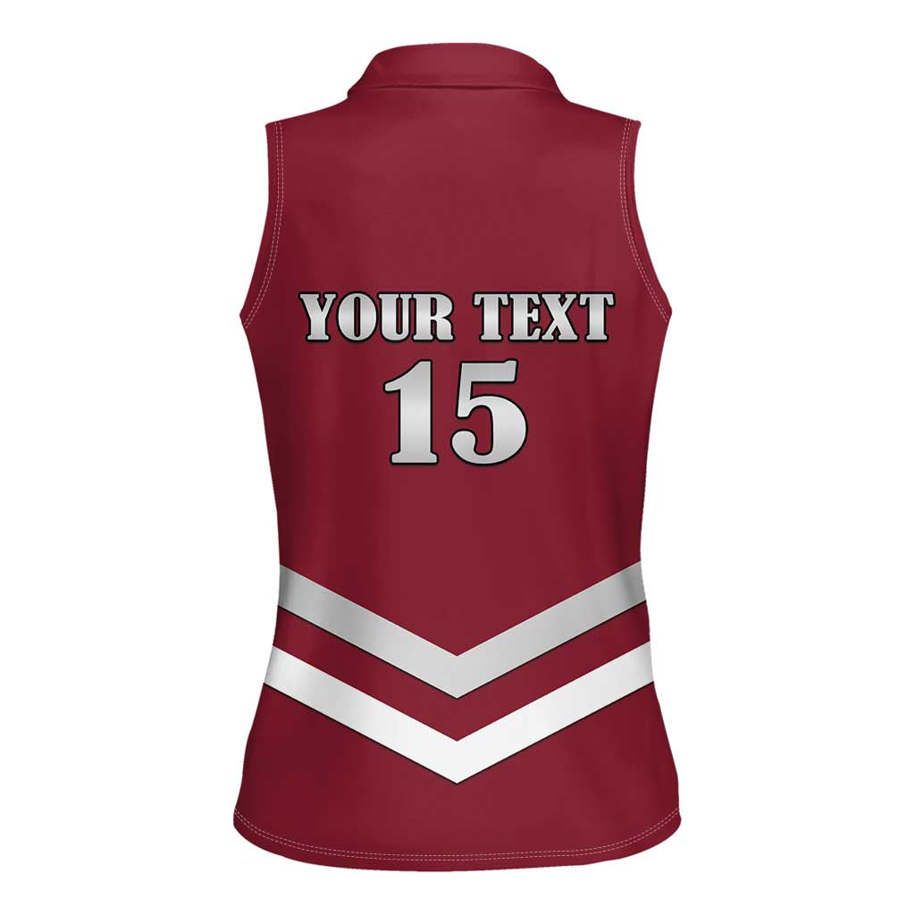 Custom Latvia Ice Hockey 2026 Women Sleeveless Polo Shirt Never Backs Down