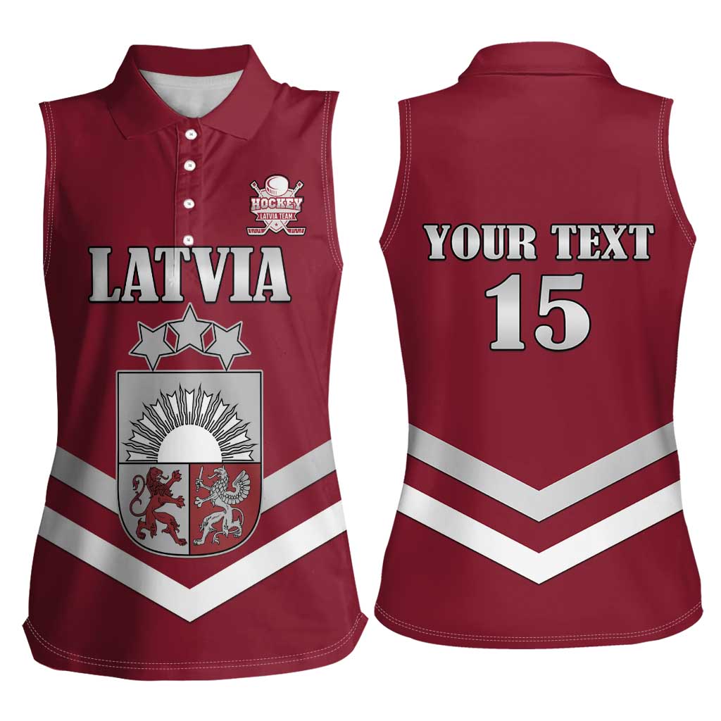 Custom Latvia Ice Hockey 2026 Women Sleeveless Polo Shirt Never Backs Down