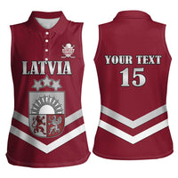 Custom Latvia Ice Hockey 2026 Women Sleeveless Polo Shirt Never Backs Down