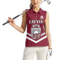 Custom Latvia Ice Hockey 2026 Women Sleeveless Polo Shirt Never Backs Down