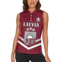 Custom Latvia Ice Hockey 2026 Women Sleeveless Polo Shirt Never Backs Down