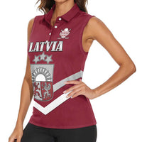 Custom Latvia Ice Hockey 2026 Women Sleeveless Polo Shirt Never Backs Down