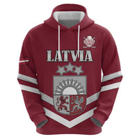Custom Latvia Ice Hockey 2026 Zip Hoodie Never Backs Down