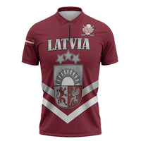Custom Latvia Ice Hockey 2026 Zipper Polo Shirt Never Backs Down