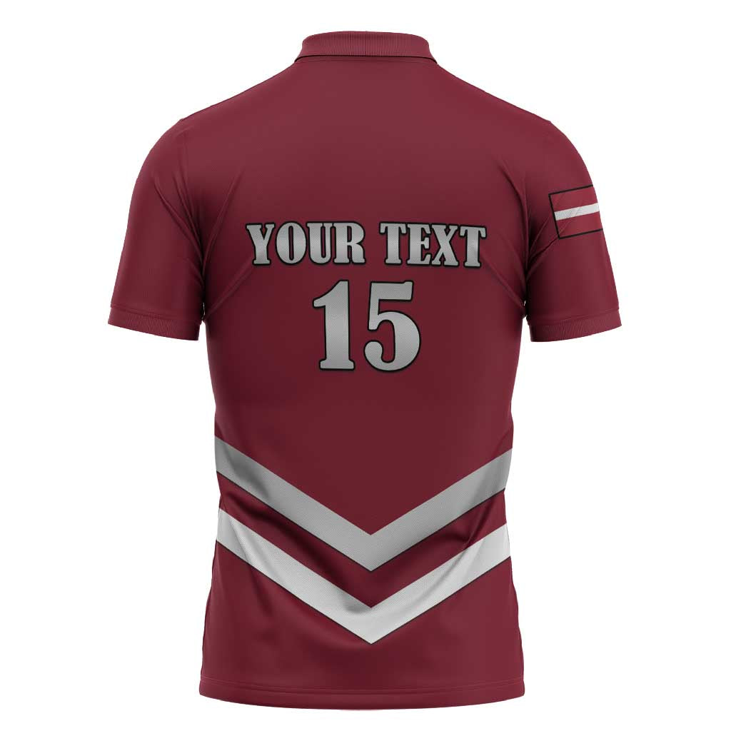 Custom Latvia Ice Hockey 2026 Zipper Polo Shirt Never Backs Down
