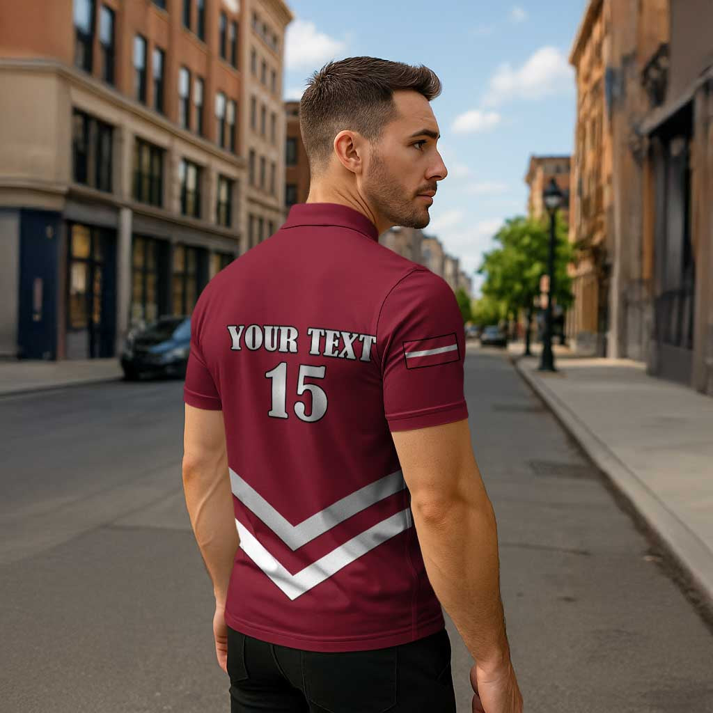 Custom Latvia Ice Hockey 2026 Zipper Polo Shirt Never Backs Down