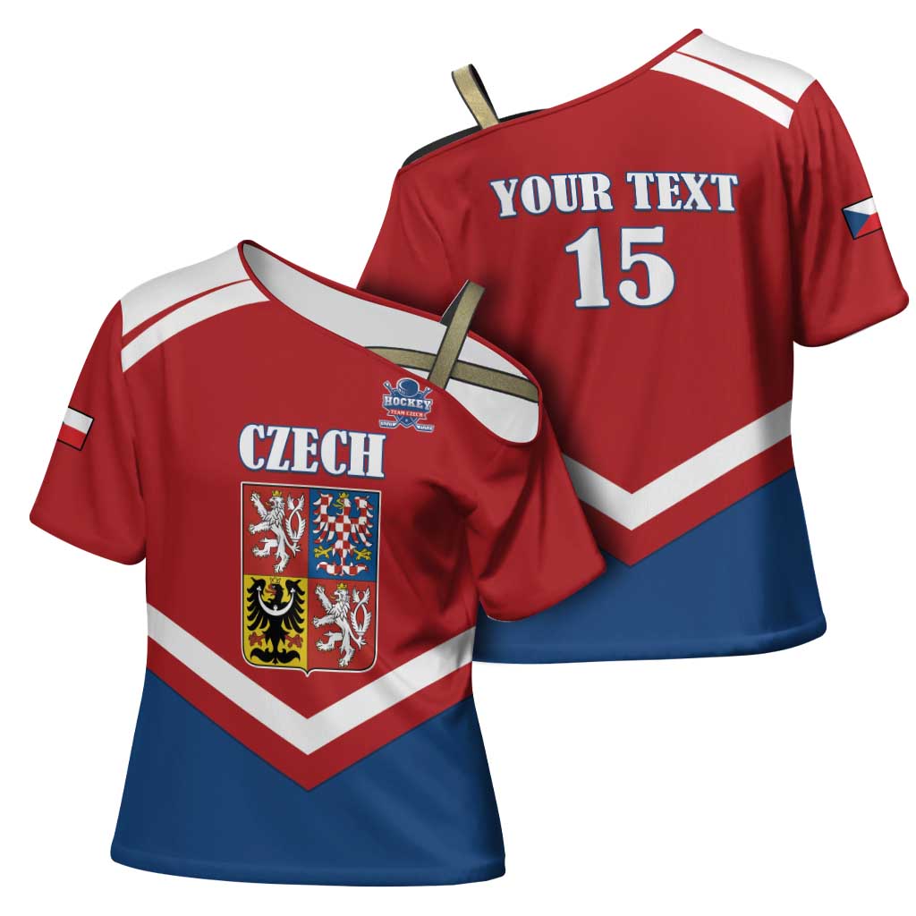 Custom Czech Ice Hockey 2026 Cross Shoulder Shirt Go Champions