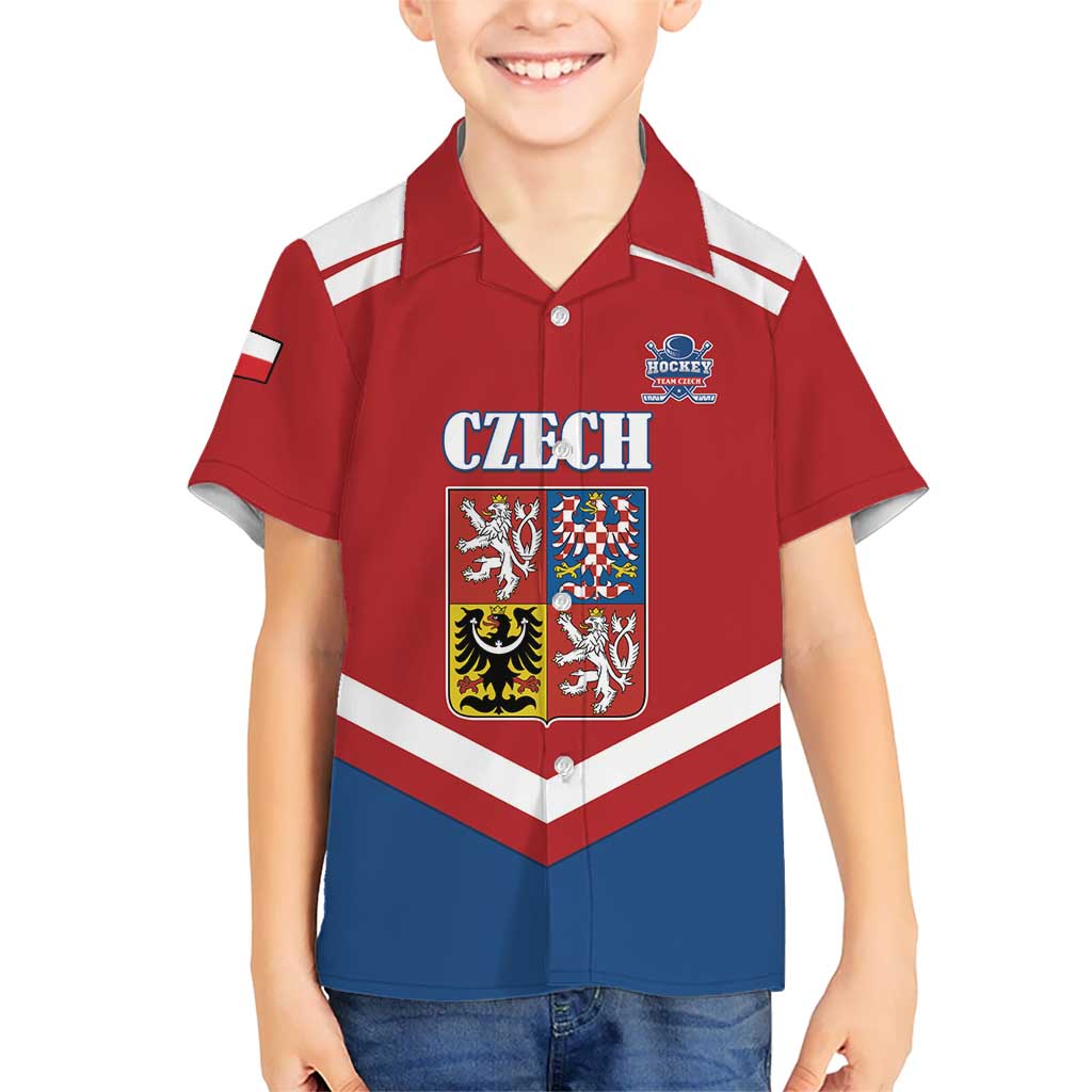 Custom Czech Ice Hockey 2026 Kid Hawaiian Shirt Go Champions