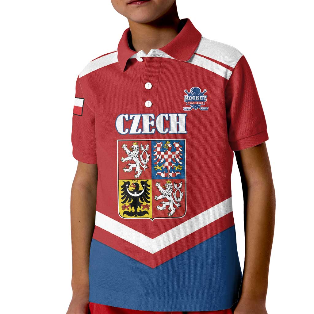 Custom Czech Ice Hockey 2026 Kid Polo Shirt Go Champions