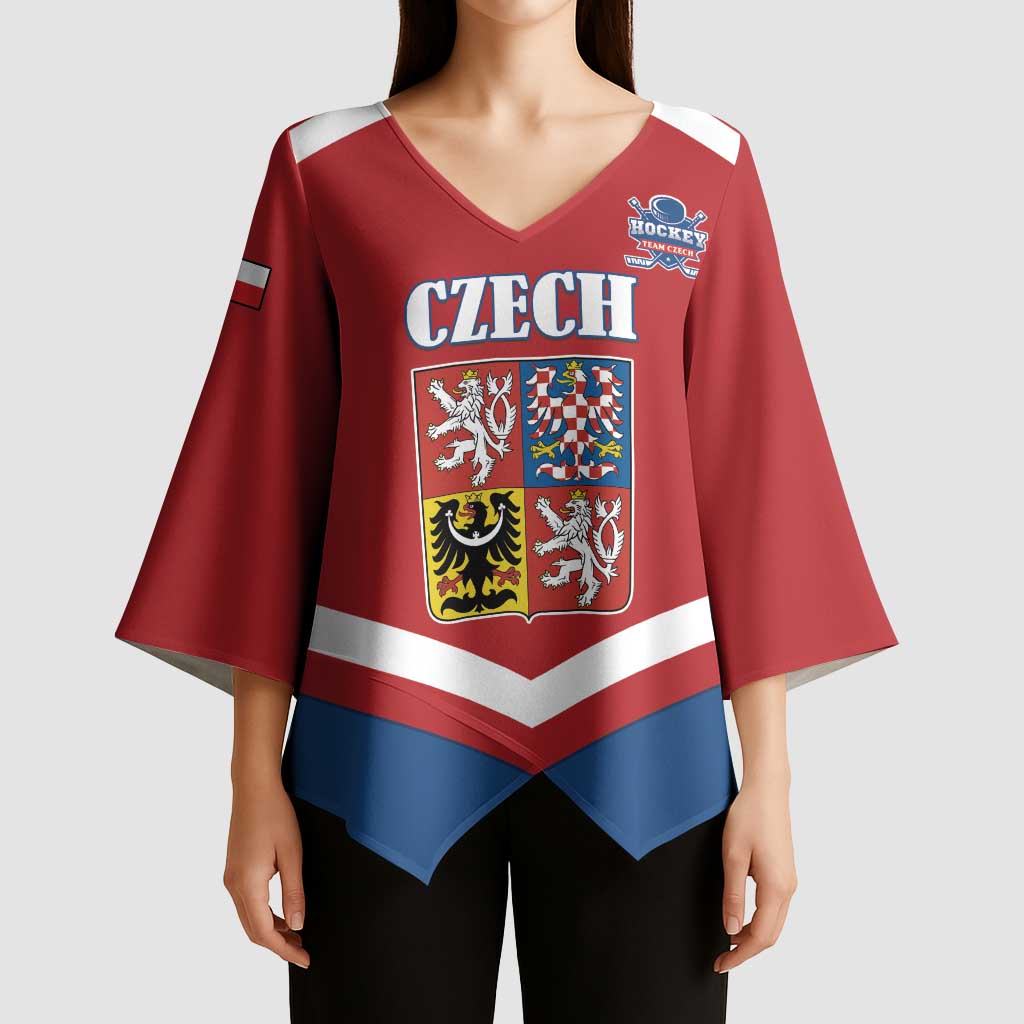 Custom Czech Ice Hockey 2026 Kimono Sleeve Blouse Go Champions