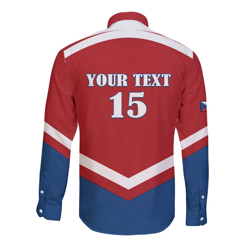 Custom Czech Ice Hockey 2026 Long Sleeve Button Shirt Go Champions