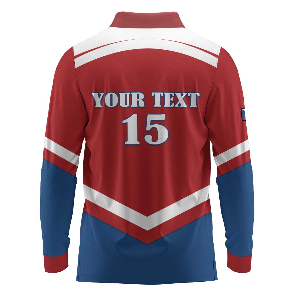 Custom Czech Ice Hockey 2026 Long Sleeve Polo Shirt Go Champions