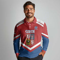 Custom Czech Ice Hockey 2026 Long Sleeve Polo Shirt Go Champions