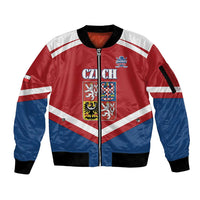 Custom Czech Ice Hockey 2026 Sleeve Zip Bomber Jacket Go Champions