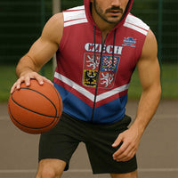 Custom Czech Ice Hockey 2026 Sleeveless Zip Hoodie Go Champions