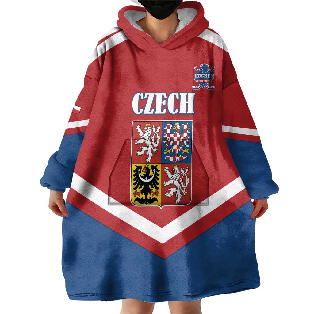 Custom Czech Ice Hockey 2026 Wearable Blanket Hoodie Go Champions