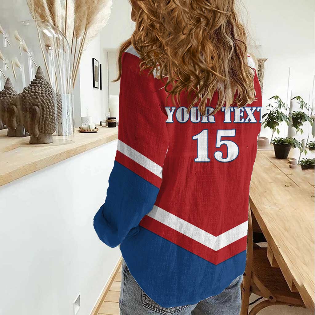 Custom Czech Ice Hockey 2026 Women Casual Shirt Go Champions