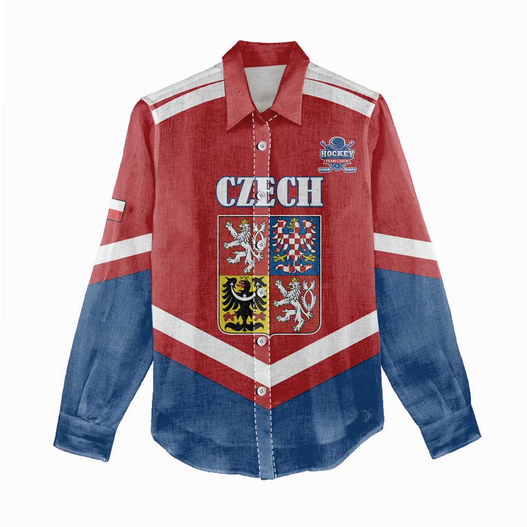 Custom Czech Ice Hockey 2026 Women Casual Shirt Go Champions