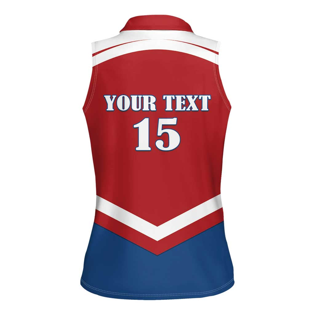 Custom Czech Ice Hockey 2026 Women Sleeveless Polo Shirt Go Champions