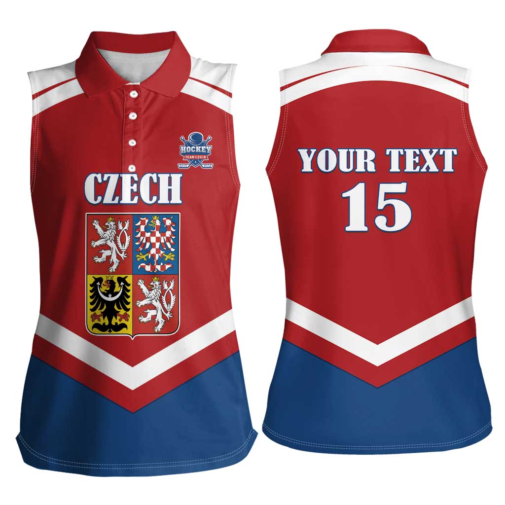 Custom Czech Ice Hockey 2026 Women Sleeveless Polo Shirt Go Champions