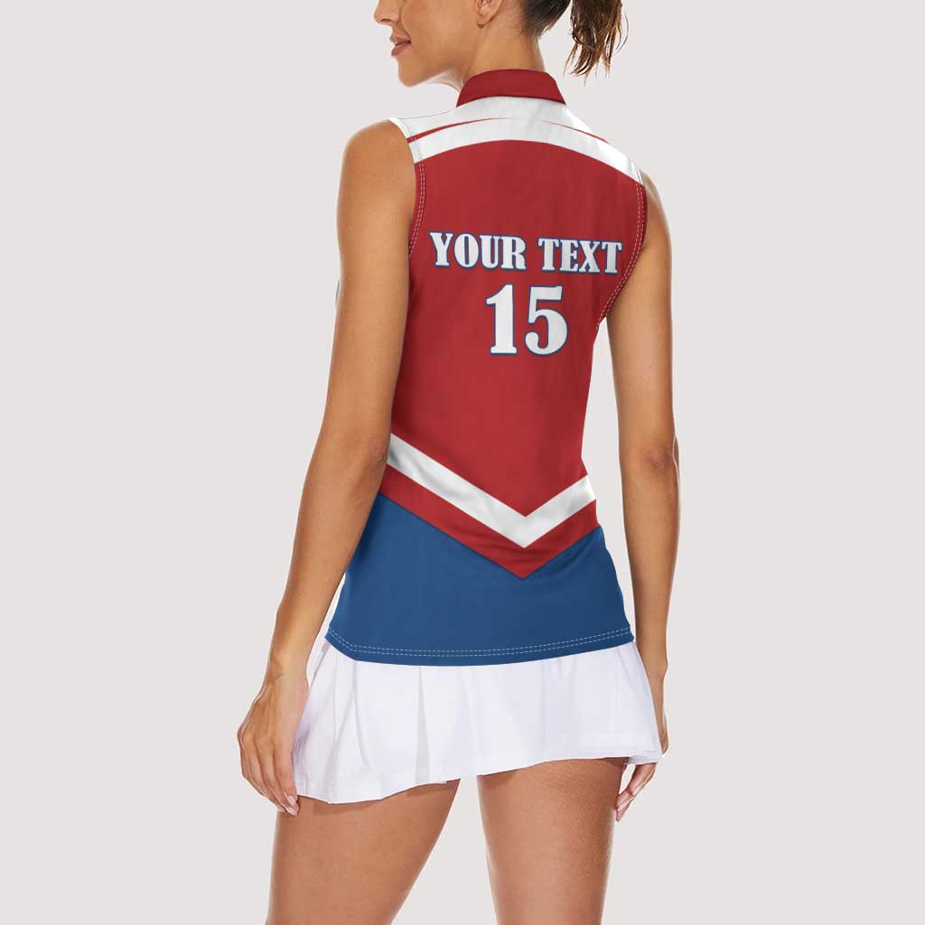 Custom Czech Ice Hockey 2026 Women Sleeveless Polo Shirt Go Champions