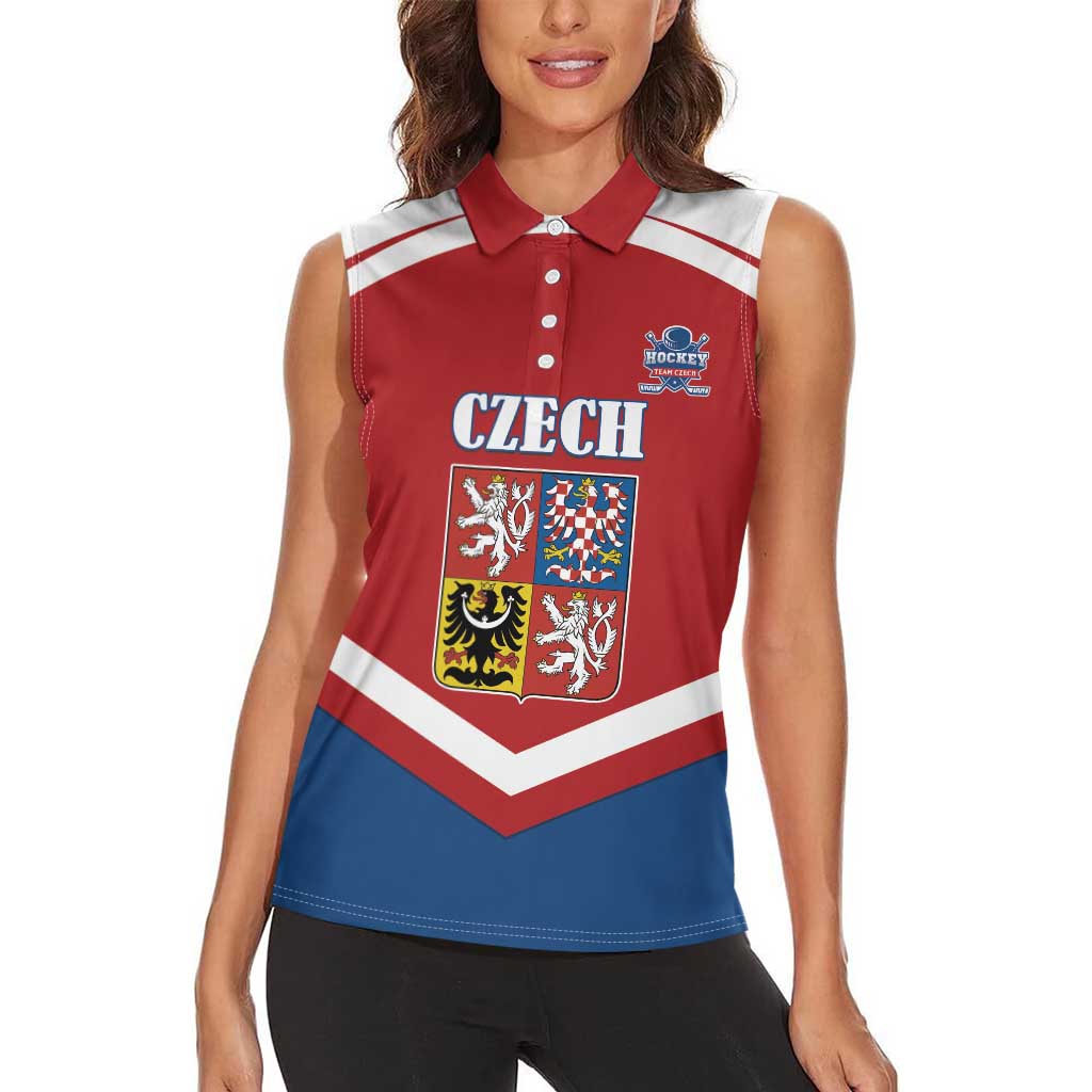 Custom Czech Ice Hockey 2026 Women Sleeveless Polo Shirt Go Champions