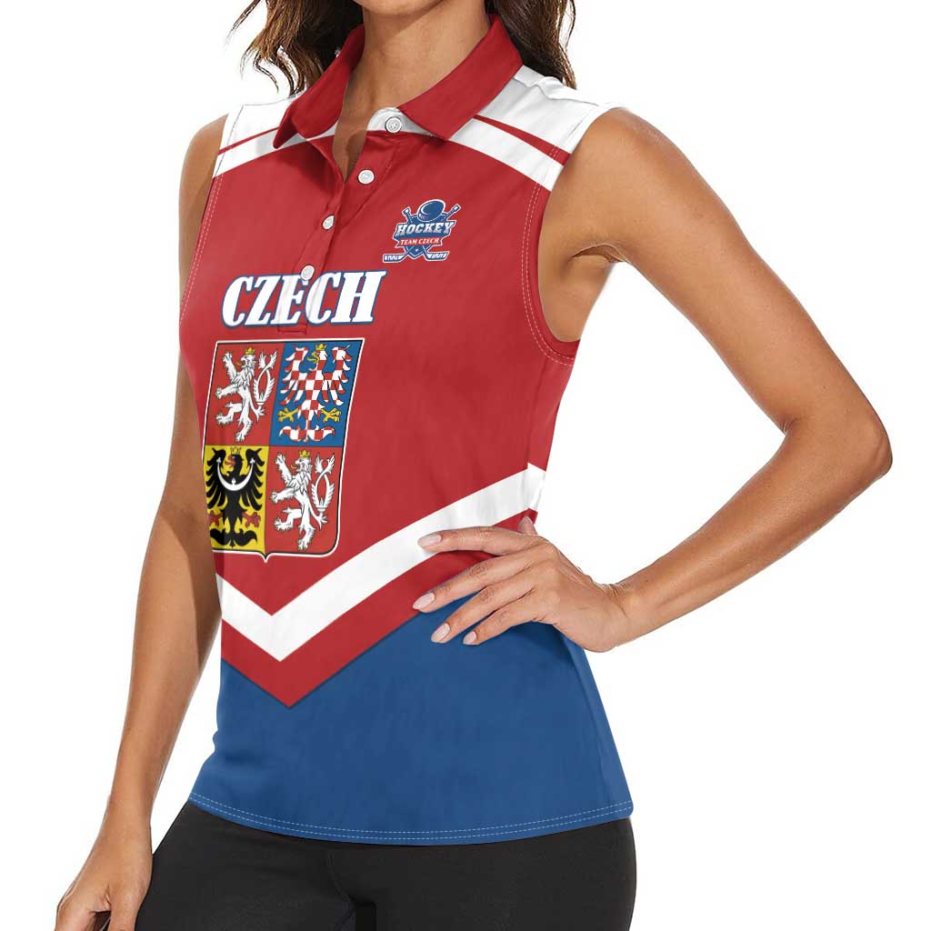 Custom Czech Ice Hockey 2026 Women Sleeveless Polo Shirt Go Champions