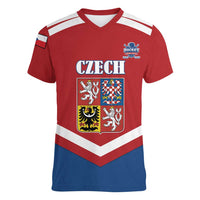 Custom Czech Ice Hockey 2026 Women V-Neck T-Shirt Go Champions