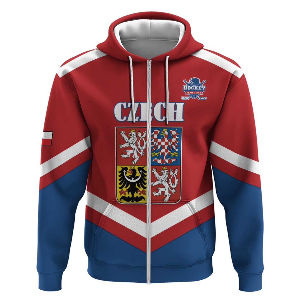 Custom Czech Ice Hockey 2026 Zip Hoodie Go Champions