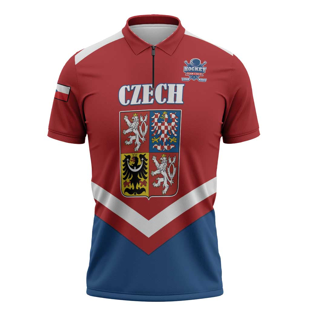 Custom Czech Ice Hockey 2026 Zipper Polo Shirt Go Champions