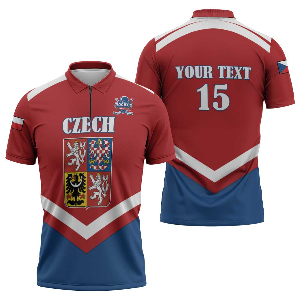 Custom Czech Ice Hockey 2026 Zipper Polo Shirt Go Champions