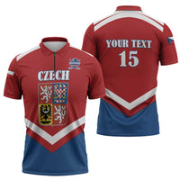 Custom Czech Ice Hockey 2026 Zipper Polo Shirt Go Champions