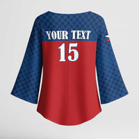 Custom Czech Ice Hockey 2026 Kimono Sleeve Blouse Never Backs Down