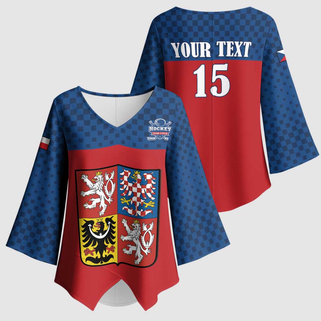 Custom Czech Ice Hockey 2026 Kimono Sleeve Blouse Never Backs Down