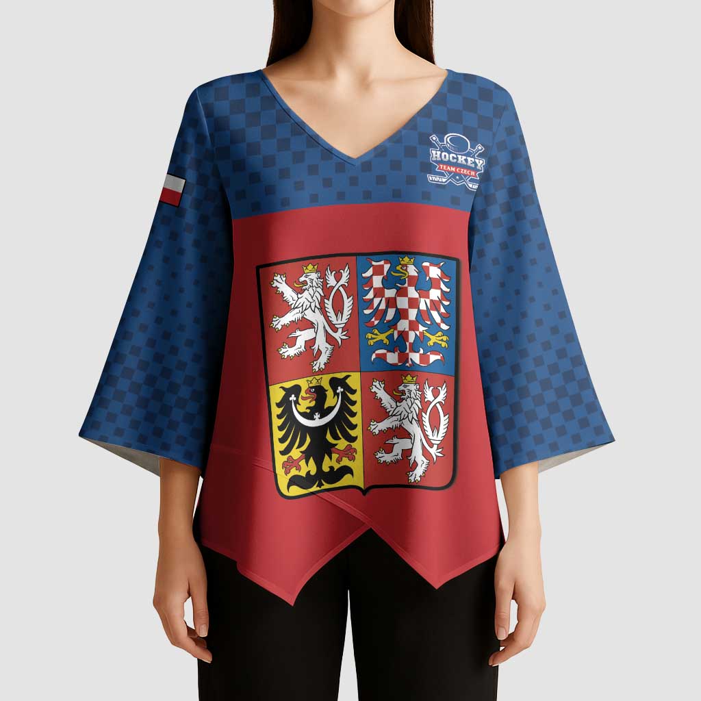 Custom Czech Ice Hockey 2026 Kimono Sleeve Blouse Never Backs Down