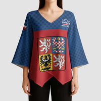 Custom Czech Ice Hockey 2026 Kimono Sleeve Blouse Never Backs Down