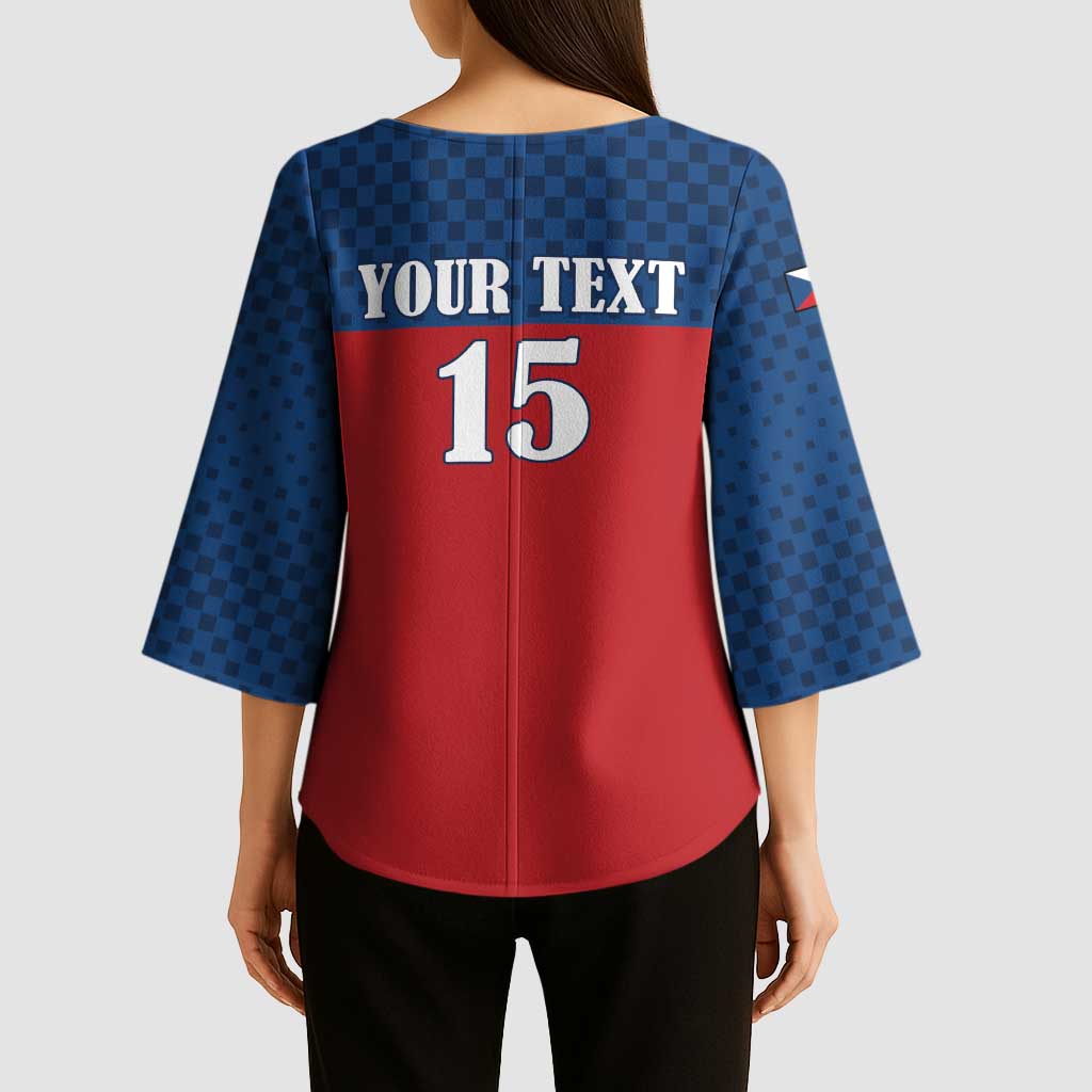 Custom Czech Ice Hockey 2026 Kimono Sleeve Blouse Never Backs Down