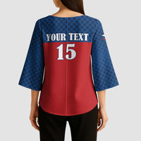 Custom Czech Ice Hockey 2026 Kimono Sleeve Blouse Never Backs Down
