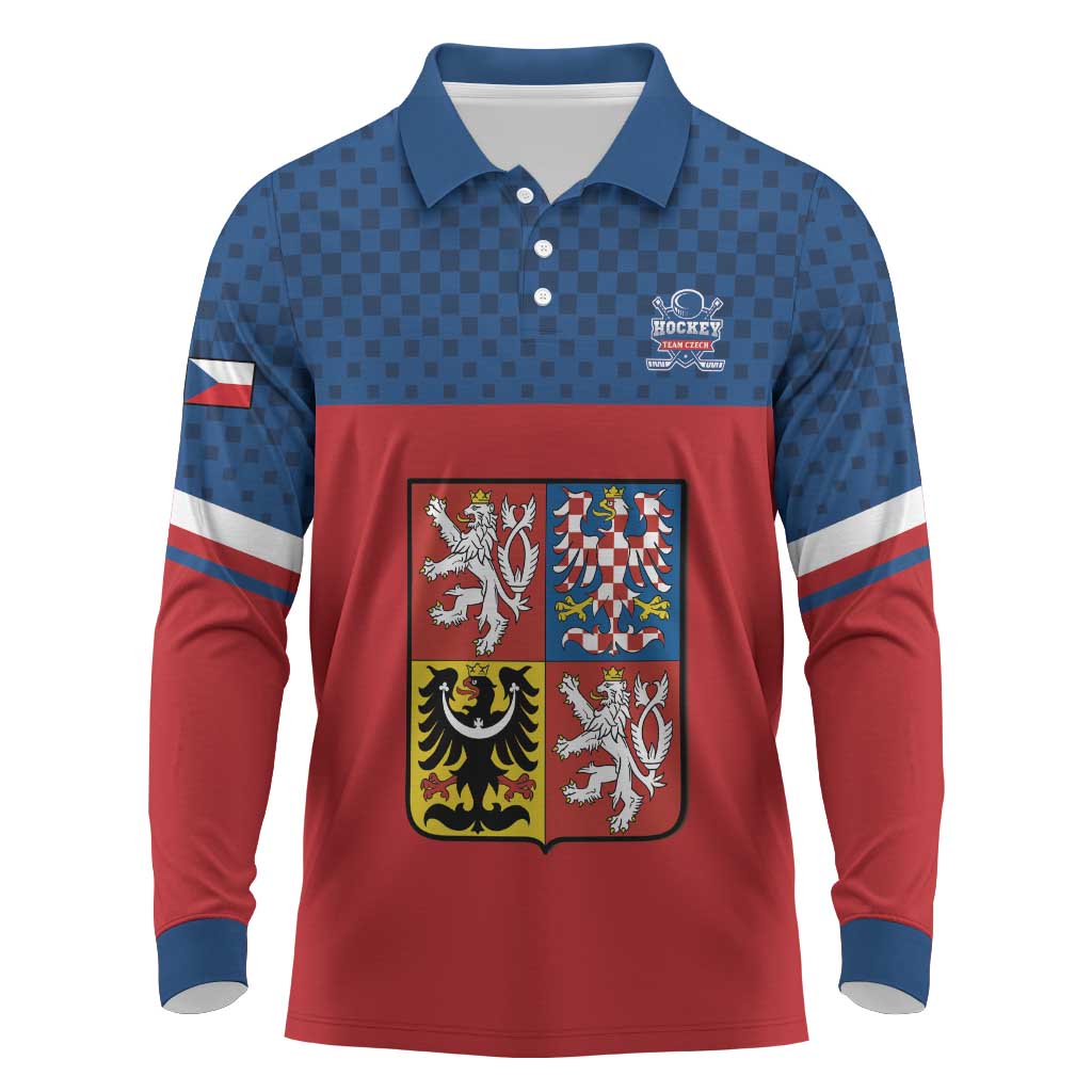 Custom Czech Ice Hockey 2026 Long Sleeve Polo Shirt Never Backs Down