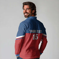 Custom Czech Ice Hockey 2026 Long Sleeve Polo Shirt Never Backs Down